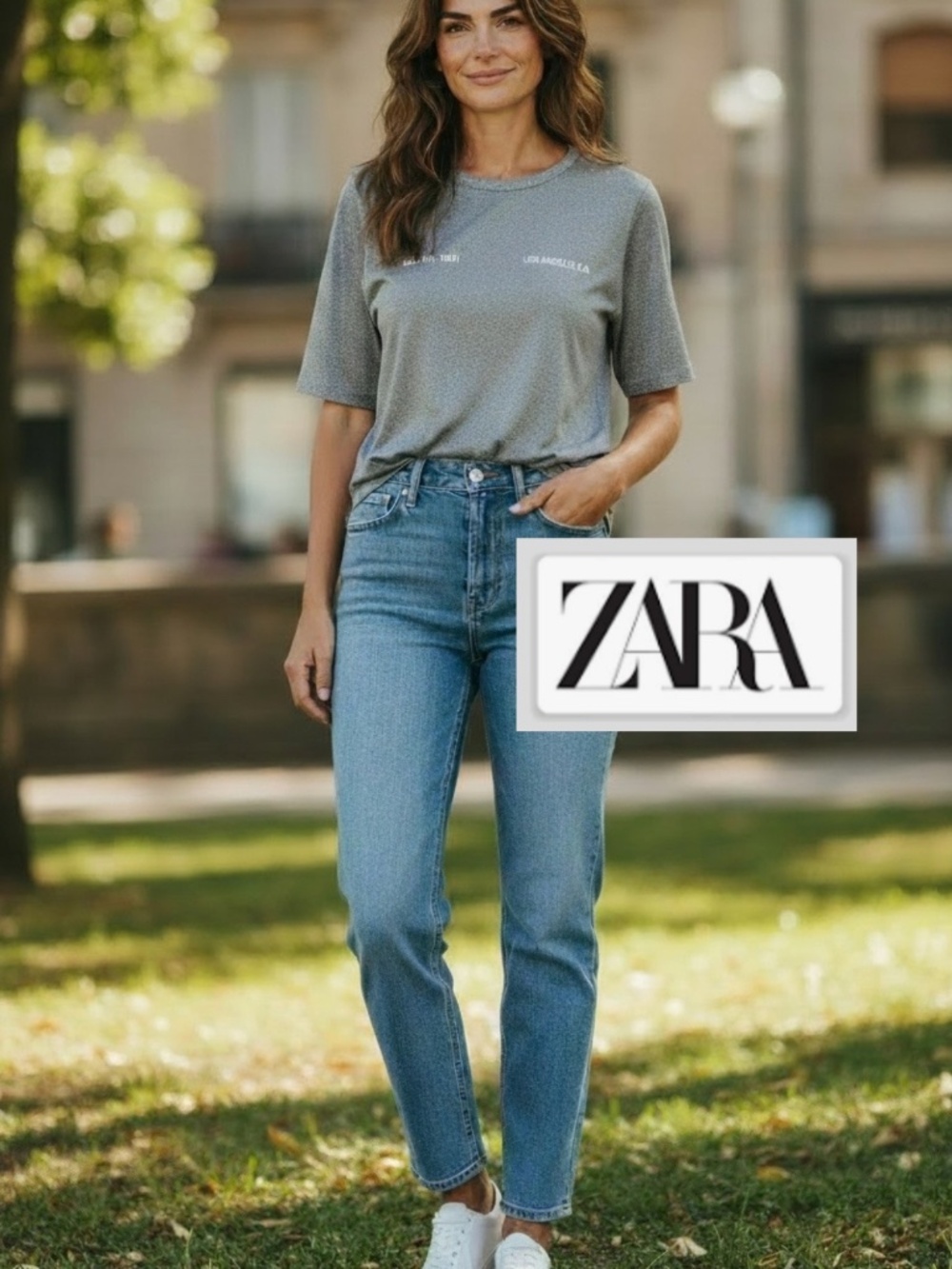 NEW Zara silver shimmer tee with raised graffitti ,L, GP1563